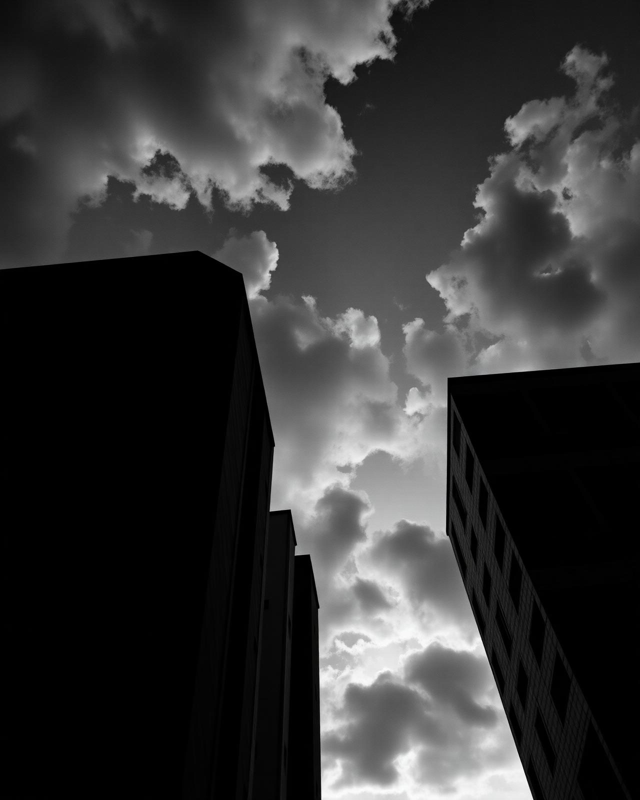 Skyline cinematográfico de Luanda em alto contraste